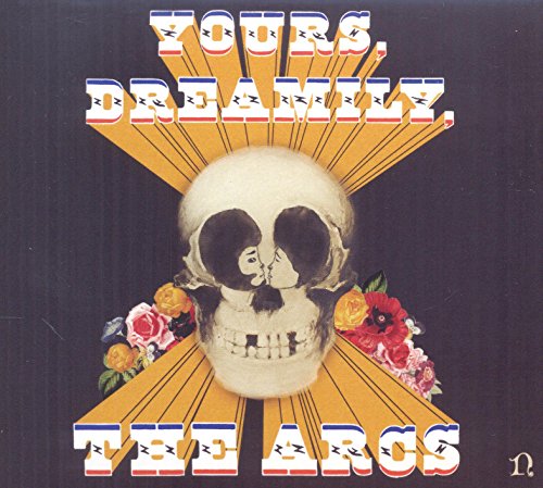 Album cover: skull with kissing mouths, roses, and yellow rays.