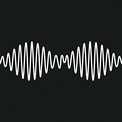 Arctic Monkeys “Am” CD cover: black background with white sound wave graphic.