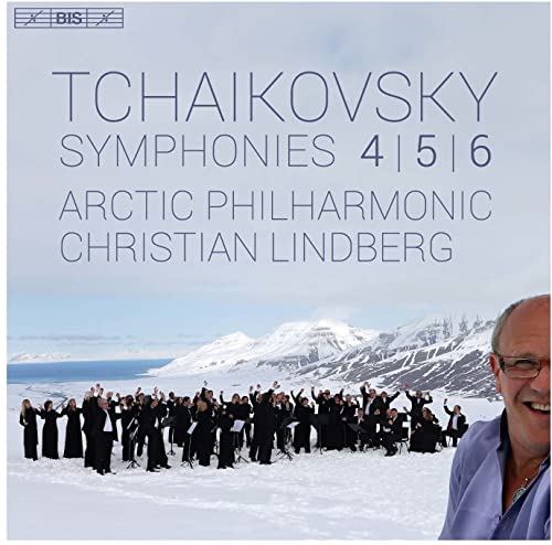 CD cover showing an orchestra performing in a snowy landscape with Christian Lindberg.