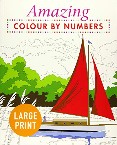Colour-by-numbers book cover featuring a red sailboat on water, large print.