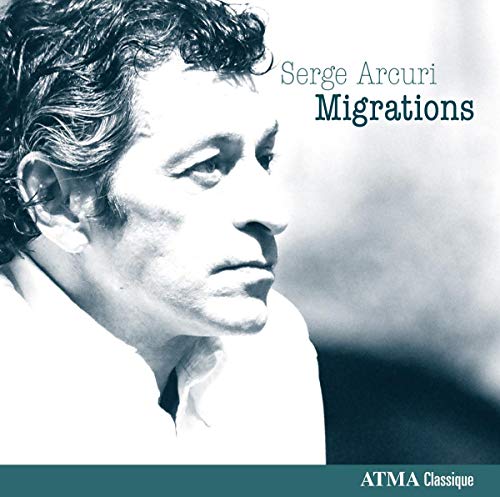 CD cover: black and white portrait of Serge Arcuri, album title "Migrations".