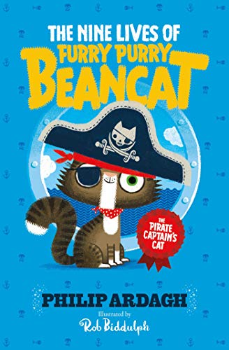 Tabby cat wearing a pirate hat and eye patch, book cover.