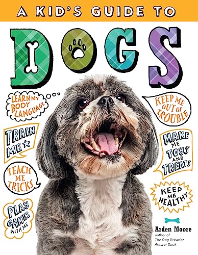 Book cover featuring a fluffy dog’s face and colorful text about dog care.