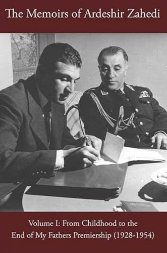 Book cover: “Memoirs of Ardeshir Zahedi” featuring two men and an open book.