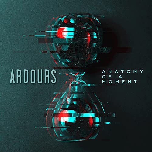CD cover for Ardours’ “Anatomy Of A Moment” with hourglass graphic.