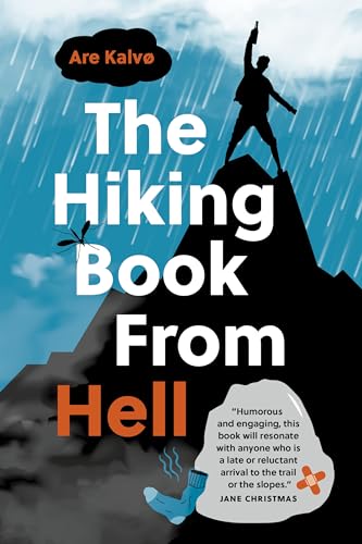 Book cover: mountainous landscape, figure reaching skyward, sock with steam.