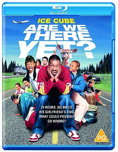 Blu-ray cover for Are We There Yet? featuring Ice Cube and children with luggage.