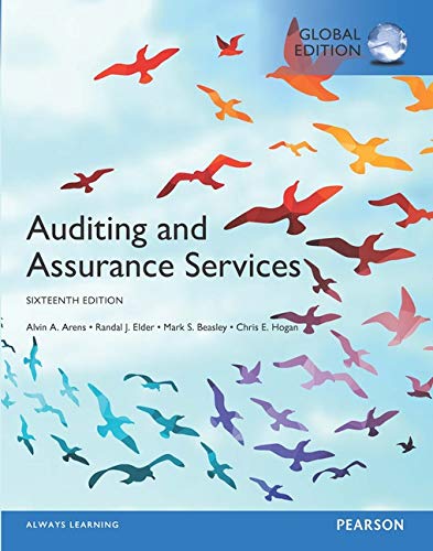 Textbook cover: "Auditing and Assurance Services," sixteenth edition, with birds.