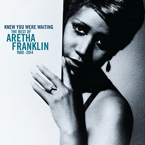 Aretha Franklin album cover, black and white portrait, 1980-2014 compilation.