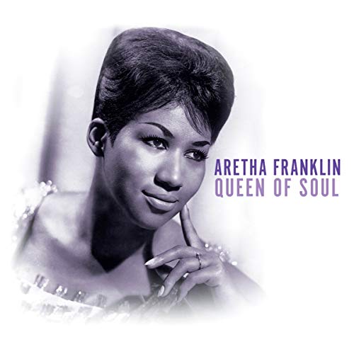 Aretha Franklin portrait, album cover for "Queen of Soul" vinyl record.