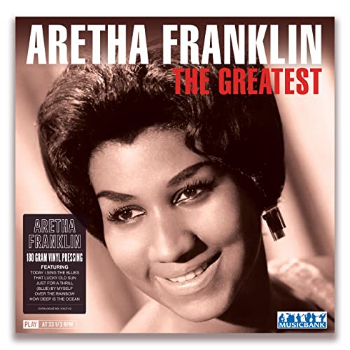Aretha Franklin’s “The Greatest” vinyl record cover, portrait of the singer.