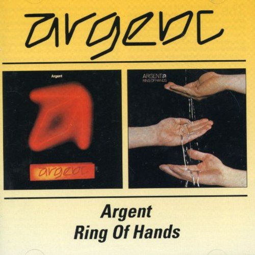 "CD cover with 'ARGENT' title, abstract red shape, and hands with flowing water."