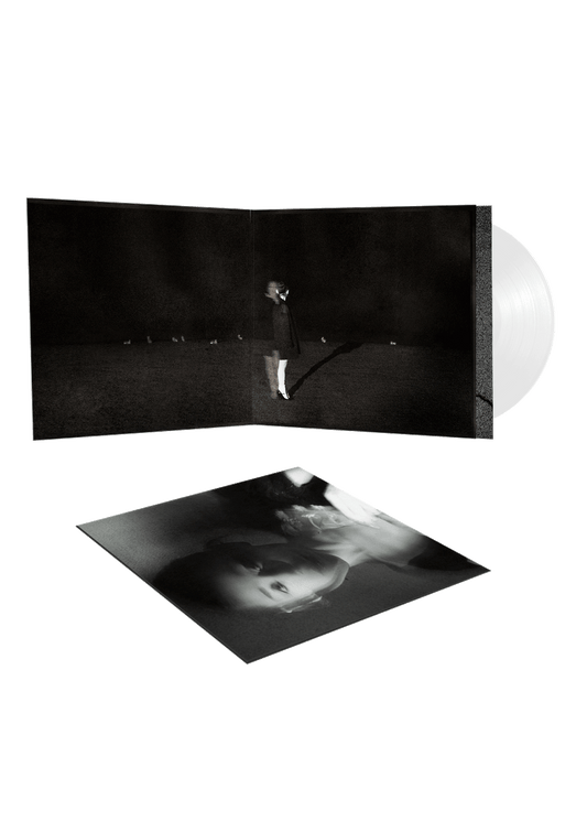 Black and white vinyl LP of Ariana Grande’s “petal” with insert cards.