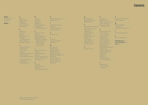 Book’s table of contents listing artworks by sculptor Constantin Brancusi.