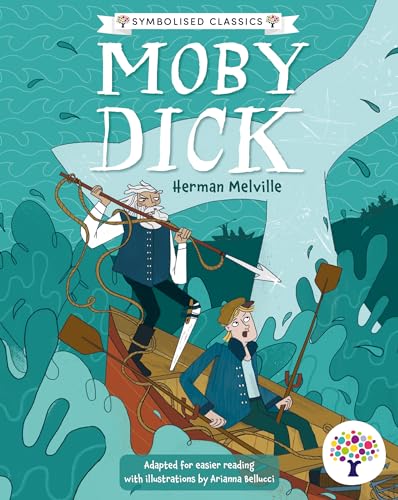 Book cover illustration of Captain Ahab and a sailor in a boat at sea.
