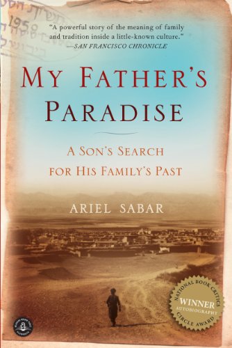 Book cover: "My Father's Paradise" by Ariel Sabar, with a lone figure walking.
