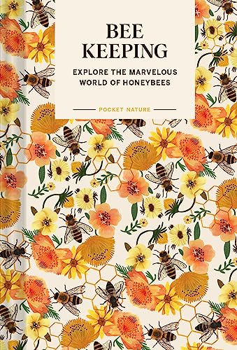 Book cover with bees, honeycomb, and yellow flowers; title "Bee Keeping.