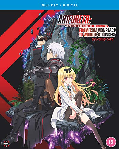 Blu-ray case for “Arifureta” anime, featuring two characters and red design.
