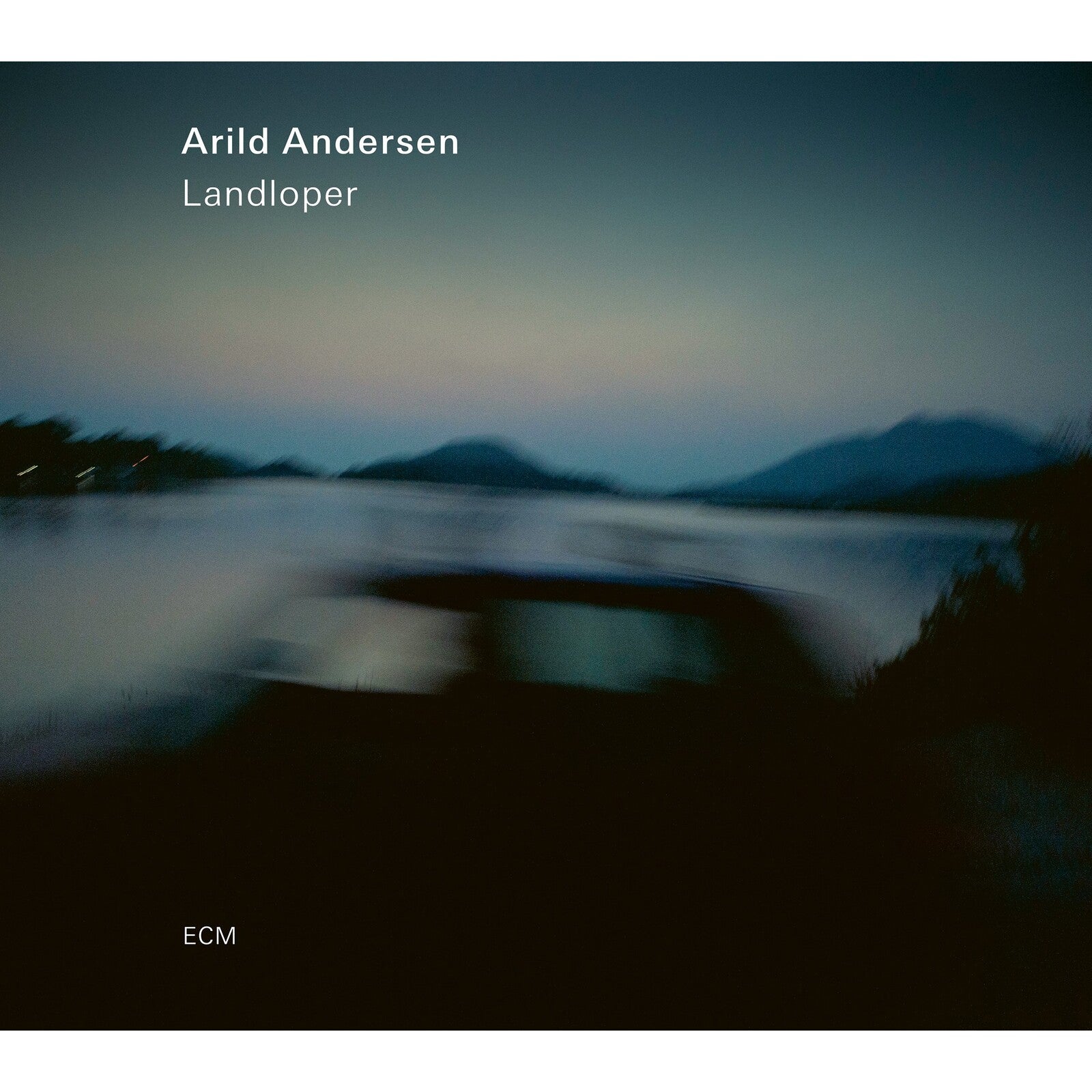 CD cover for Arild Andersen's "Landloper" featuring a blurred waterscape.