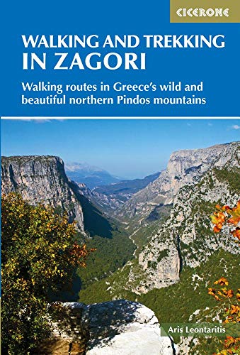 Book cover: “Walking and Trekking in Zagori” with mountain landscape.