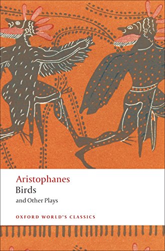 Book cover with illustrated figures resembling birds and text: "Birds.