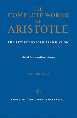 Blue book cover: "The Complete Works of Aristotle, Volume Two.