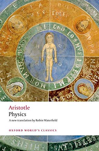 Book cover of Aristotle's Physics featuring a circular medieval diagram with a central human figure.