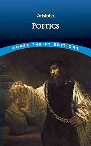 Book cover of Aristotle’s “Poetics” with a classical painting detail.