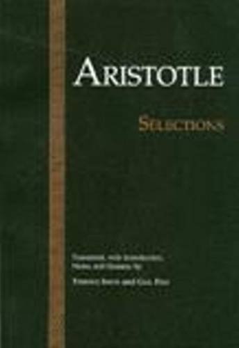 Dark green book cover with gold text: "Aristotle: Selections".
