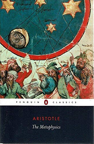 Book cover: “The Metaphysics” by Aristotle, featuring medieval astronomical illustration.