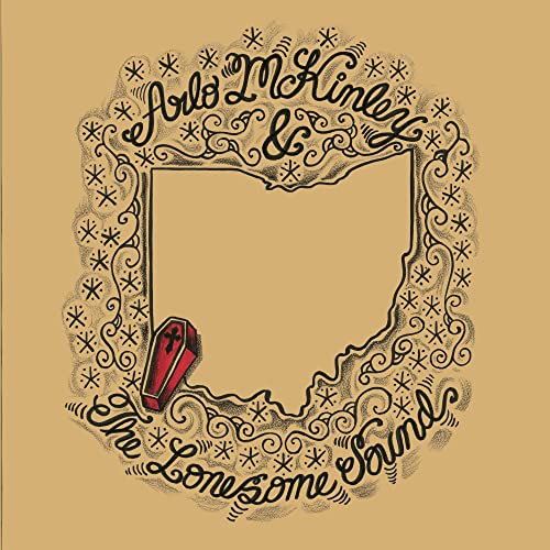 Album cover for Arlo McKinley & The Lonesome Sound, with ornate frame and coffin.