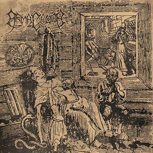 Black and white CD cover art depicting a disturbing, detailed scene of figures.