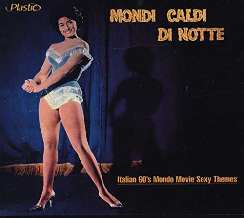 Vinyl record cover: woman in blue dress, dark background, Italian text.