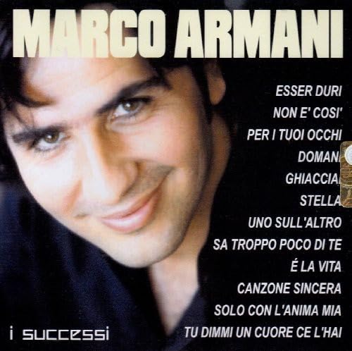 CD cover featuring a portrait of singer Marco Armani and song titles.