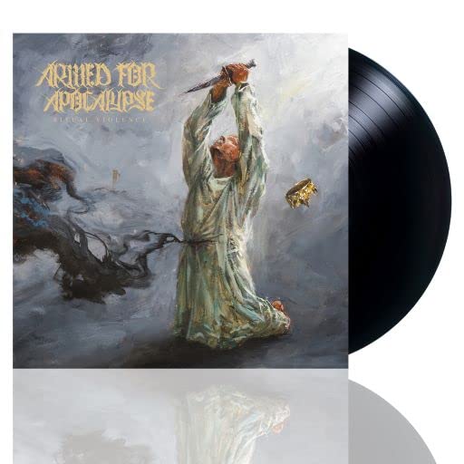 Vinyl record with cover art depicting a kneeling figure and a dagger.