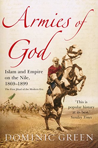 Book cover: "Armies of God" depicts a rider on a rearing horse.