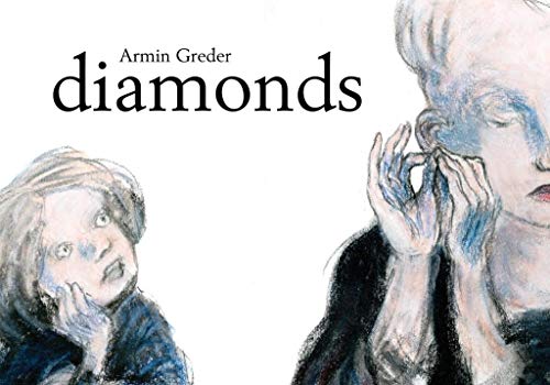 Book cover: "Diamonds" with sketched portraits of two people.
