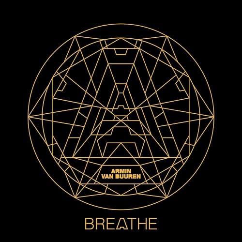 Armin van Buuren's "Breathe" CD cover: golden geometric design on black.