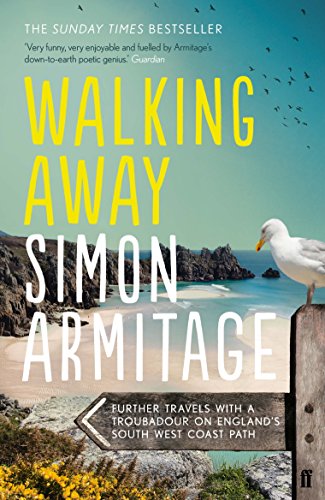 Book cover titled Walking Away by Simon Armitage featuring a seagull on a signpost.