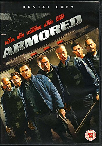 DVD cover for “Armored” featuring four men in tactical gear with guns.