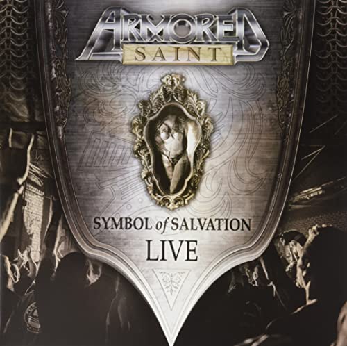 Armored Saint album cover: ornate shield with a figure in a frame.