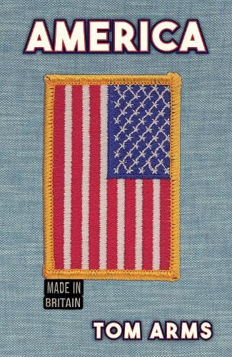Book cover with an embroidered American flag and text: "America: Made in Britain".