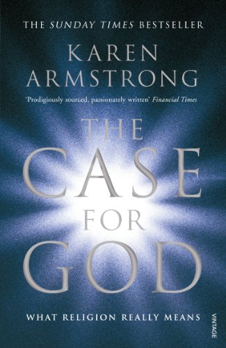 Book cover: "The Case for God" by Karen Armstrong, with blue and white design.