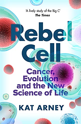 Book cover for "Rebel Cell" with cell illustrations and bold title.