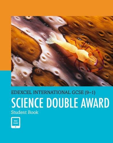 The image shows a textbook cover with a microscopic view of cells, titled "Science Double Award".