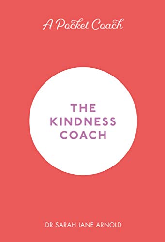 Red book cover with white circle displaying “The Kindness Coach” text.