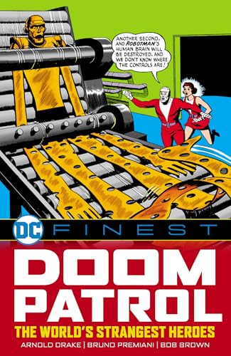 Comic book cover featuring Robotman, a woman, and a dangerous-looking machine.