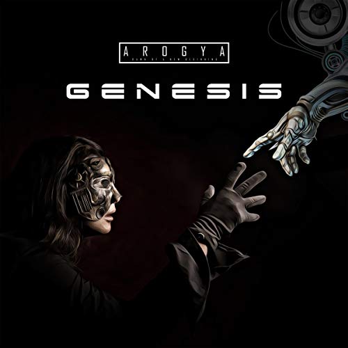 CD cover: person with mask reaching toward a robotic hand.