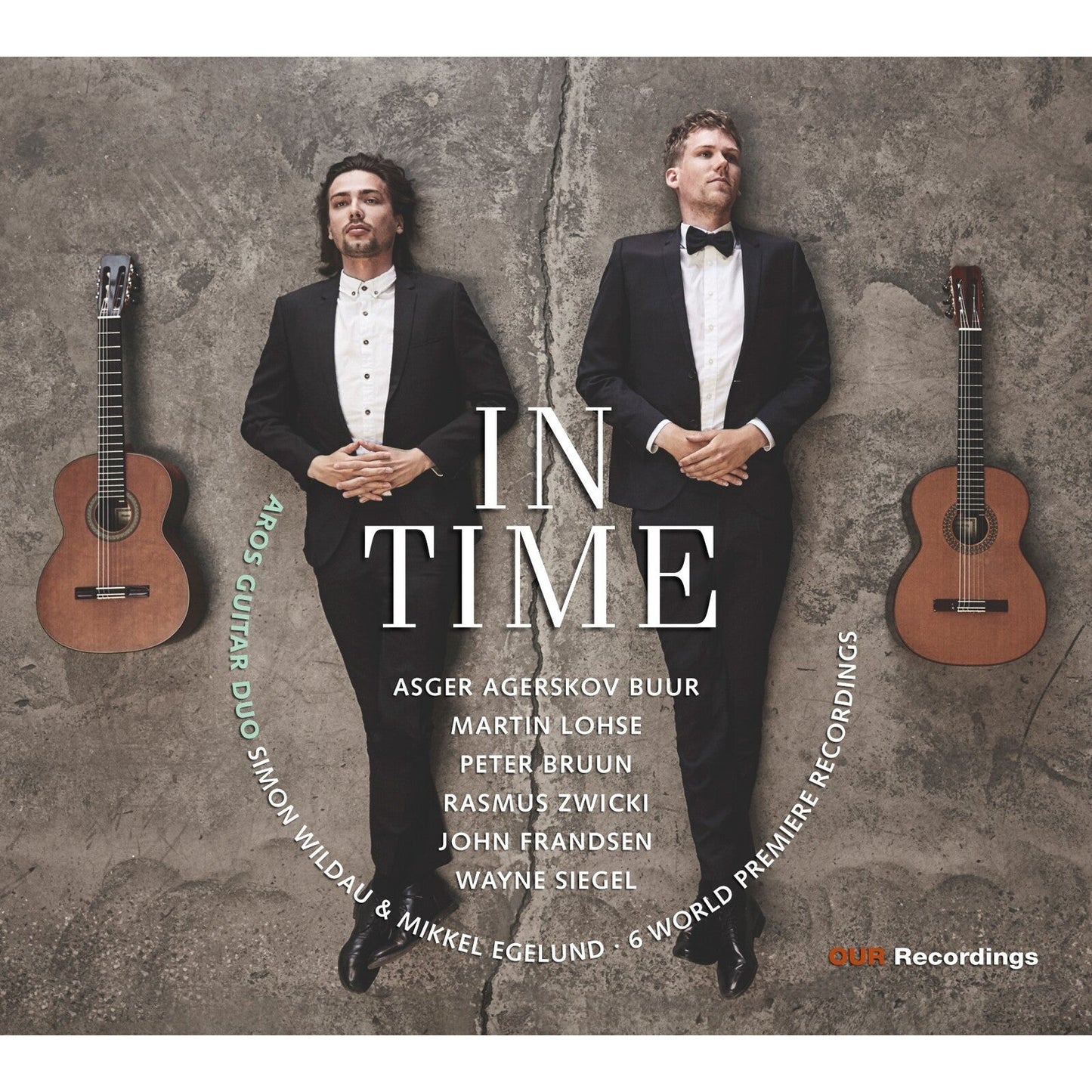 CD cover featuring two formally dressed guitarists and the title "In Time".