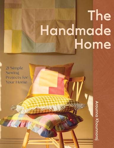 Book cover showing a wooden chair stacked with three handmade pillows beneath a quilt.